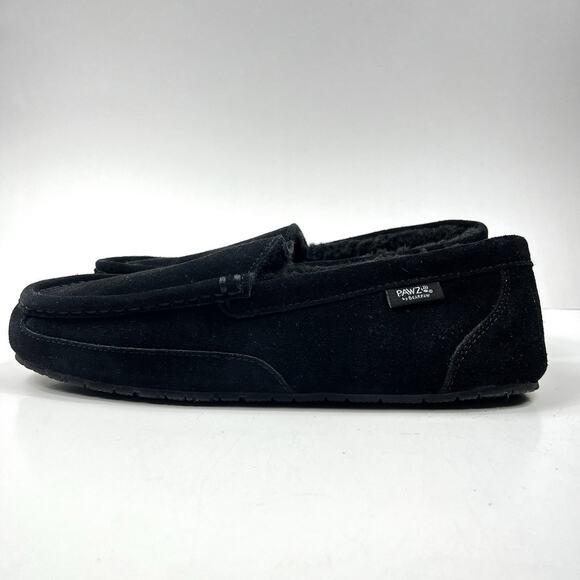 BEARPAW Men's Suede PAWZ Size 12 Black Slipper Shoe Slip-on Rubber Grandpacore - Picture 2 of 11